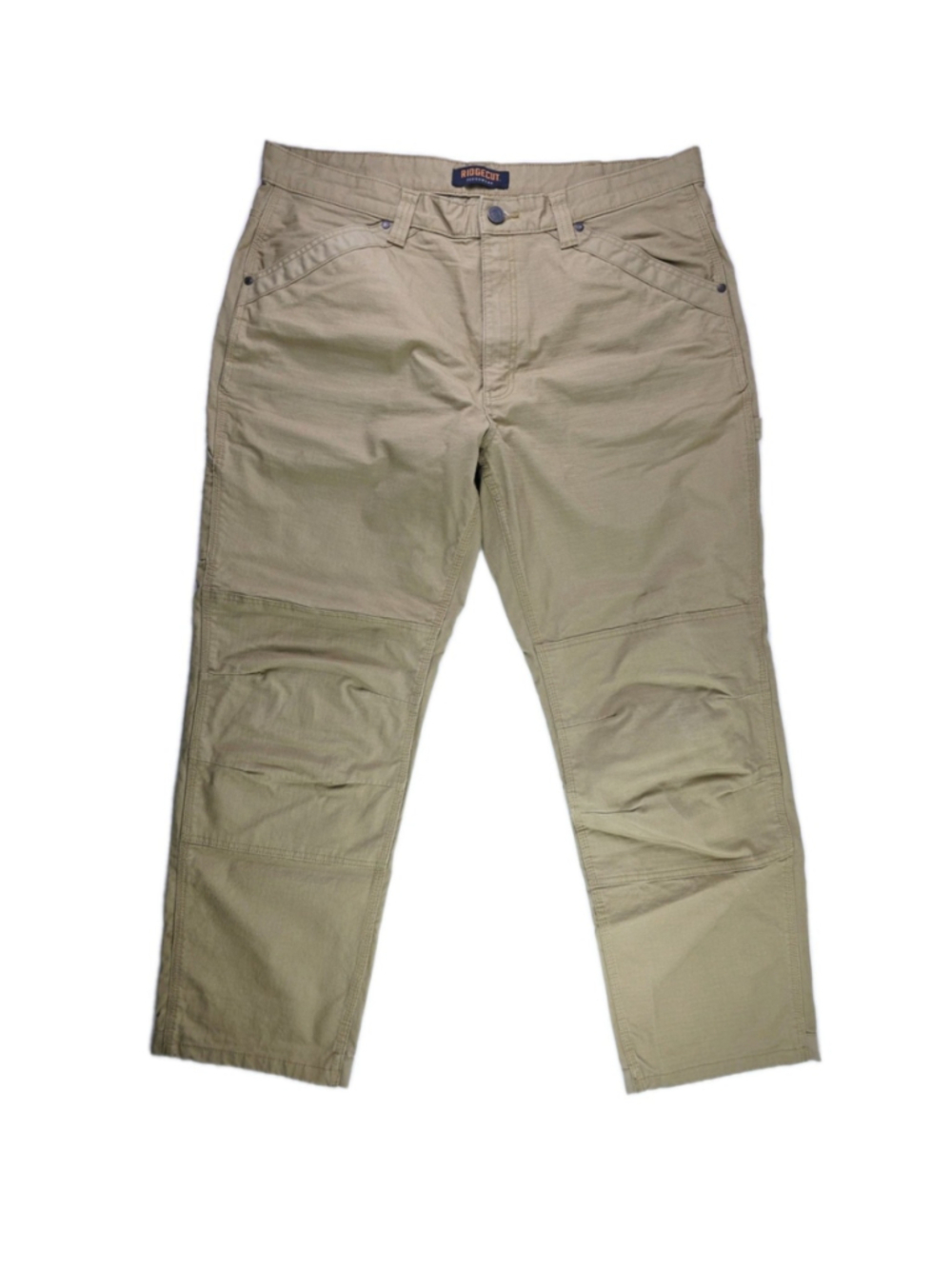 Ridgecut Toughwear Pants Brown Double Knee Canvas Ripstop Workwear Mens 40/32 - Picture 2 of 8